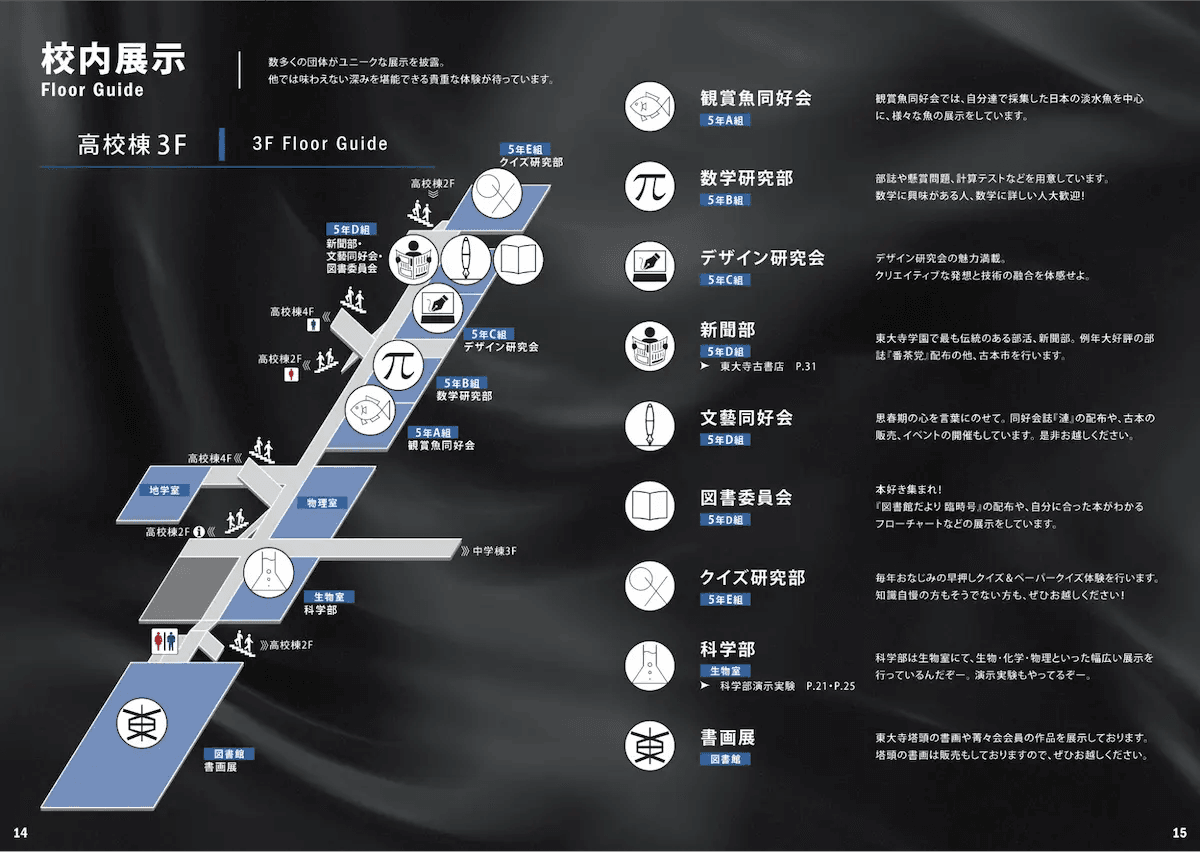 校内展示ページ(高校棟3F)
